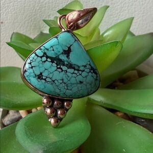 Turquoise and Copper Pendant Necklace